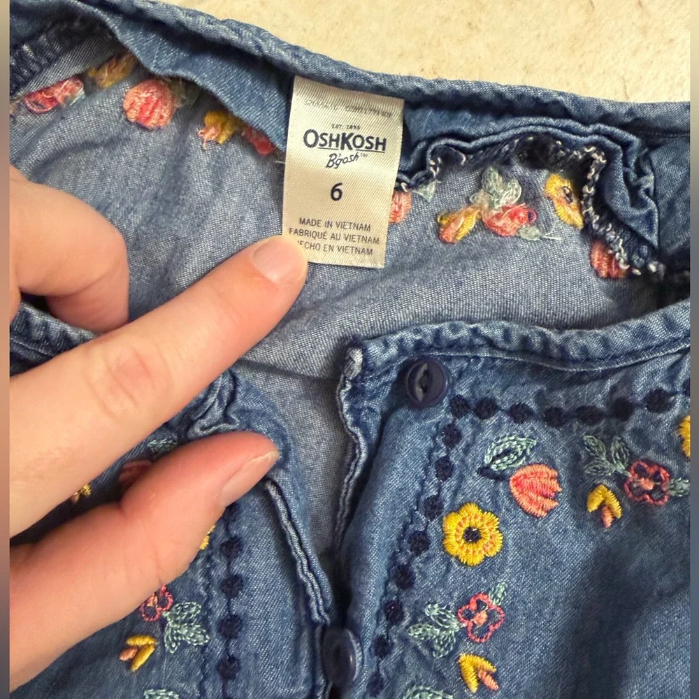 OshKosh B'gosh Blue Dress with Floral Accents